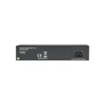 Black Box LGB1110A Gigabit switch back view with power input and ventilation design for silent desktop operation