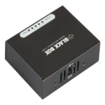 Black Box LGB304AE Gigabit Ethernet switch back view with power input and ventilation design