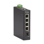 Black Box LIG401A industrial Gigabit Ethernet switch front view with Gigabit Ethernet ports and LED status indicators for industrial networks