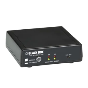 Black Box ME800A-R4 Ethernet extender front view with RJ45 Ethernet port and VDSL2 interface for extension over twisted pair