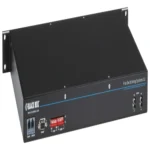 Black Box NBSALL8MGR Pro Switching System front view showing 1U rack-mount chassis with eight RJ-45 A/B switch ports, momentary toggle switch, and key-lockable gang switching control