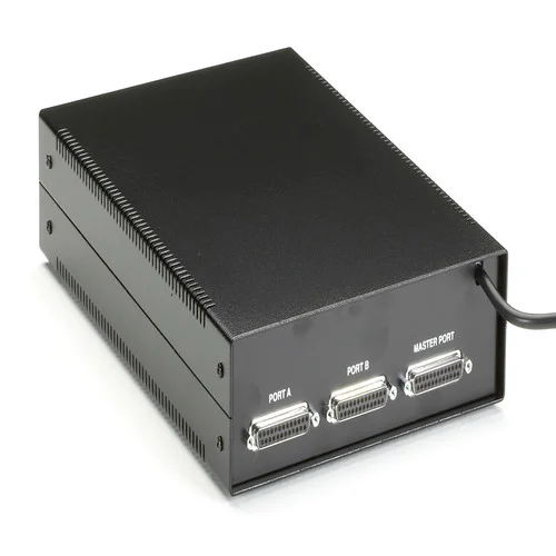 Black Box TL601A-R2 network tester back view with battery compartment, USB port for data transfer, and headphone jack for tone tracing