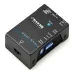 Black Box VG-HDMI video converter front view with VGA input port and HDMI output port for signal conversion