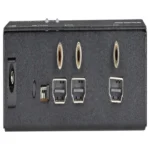 Black Box VSP-HDMI1X2-4K HDMI splitter back view with power input and EDID management controls