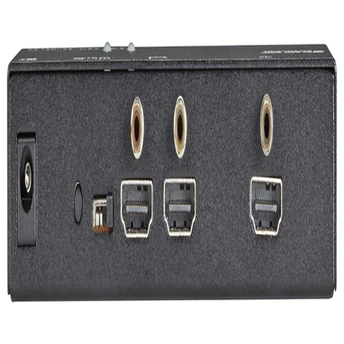 Black Box VSP-HDMI1X2-4K HDMI splitter back view with power input and EDID management controls