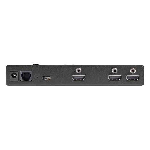 Black Box VSW-HDMI2X1-4K HDMI switch back view showing HDMI inputs, HDMI output, and power input