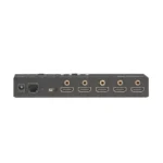 Black Box VSW-HDMI4X2-4K HDMI matrix switch back view showing HDMI inputs, HDMI outputs, audio jacks, RS232 serial control, IR control port, and power input