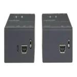 Black Box VX-HDMI-FO 3D HDMI fiber extender back view showing SC fiber optic connectors and power input