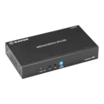 Black Box MediaCento HDIP VX-HDMI-HDIP-TX transmitter front view with HDMI input, USB port, and status LEDs for HD video over IP