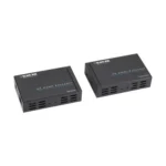 Black Box VX-HDMI-TP-100M HDMI extender front view with HDMI input port, LED status indicators, and EDID management controls for HDMI extension over CATx cable