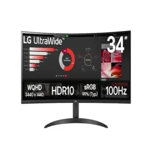 LG 34WR50QK-B 34-Inch Curved UltraWide QHD VA Display Monitor with High Dynamic Range
