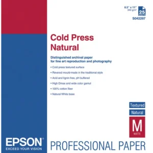 EPSON S042297 Exhibition Fiber Glossy 325g F-Surface Professional Media Sheets (13x19 Inches - 25 Sheets)