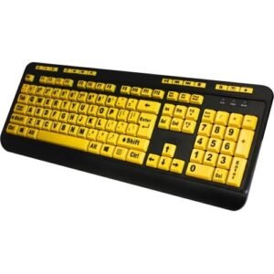 Adesso AKB-132UY Luminous 4X Large Print Multimedia Desktop Keyboard